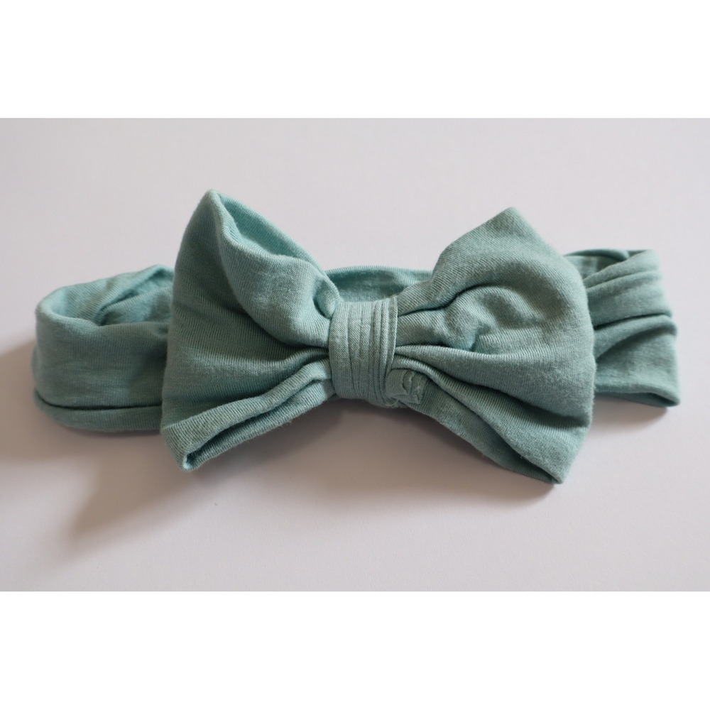 Little Sleepies Dusty Blue Bow Headband NB-3T